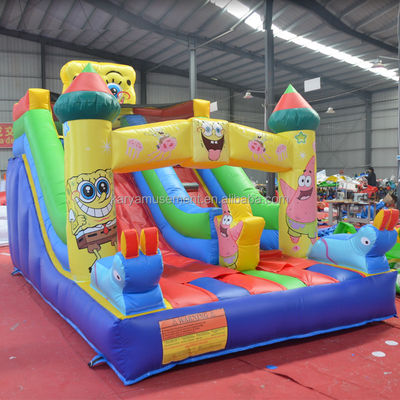 Commerciale gonfiabile scivolo e scivolo per bambini abbastanza buono PVC Sponge-Bob SquarePants scivolo