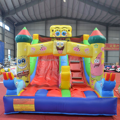 Commerciale gonfiabile scivolo e scivolo per bambini abbastanza buono PVC Sponge-Bob SquarePants scivolo