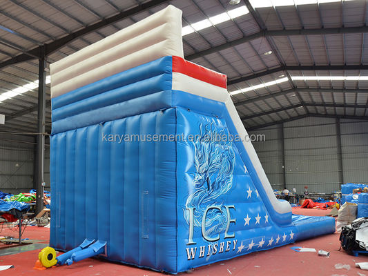 Sliding Blue Dragon gonfiabile di qualità commerciale per adulti con 2 scivoli e piscina di scivolo