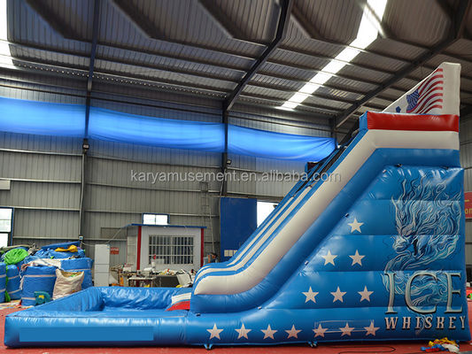 Sliding Blue Dragon gonfiabile di qualità commerciale per adulti con 2 scivoli e piscina di scivolo