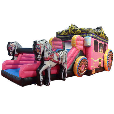 Casa gonfiabile a rimbalzo con scivolo tema Princess Carriage Capacità massima 100-500kg