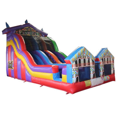 Parco di divertimenti essenziale grande arcobaleno in PVC funhuose gonfiabile scivolo bagnato e asciutto