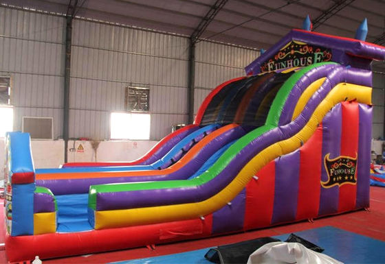 Parco di divertimenti essenziale grande arcobaleno in PVC funhuose gonfiabile scivolo bagnato e asciutto