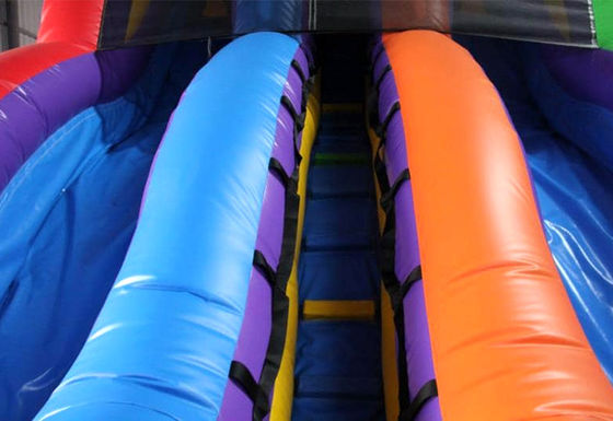 Parco di divertimenti essenziale grande arcobaleno in PVC funhuose gonfiabile scivolo bagnato e asciutto
