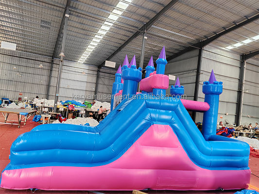 Gioco interno Grandi giochi a casa gonfiabile con tema della principessa congelata e diapositiva