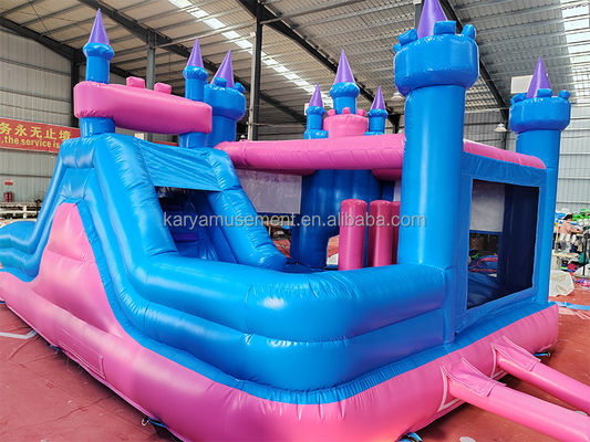 Gioco interno Grandi giochi a casa gonfiabile con tema della principessa congelata e diapositiva