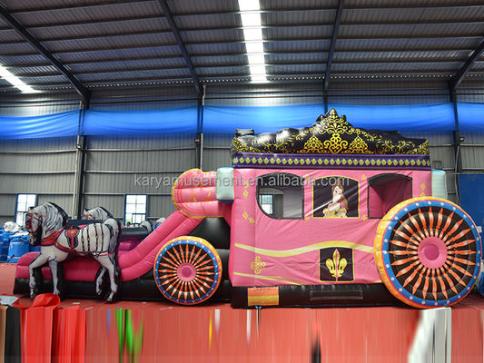 Miglior carrozza in PVC Princess Bouncer House Combo Bounce Slide gonfiabile rosa con soffiatore