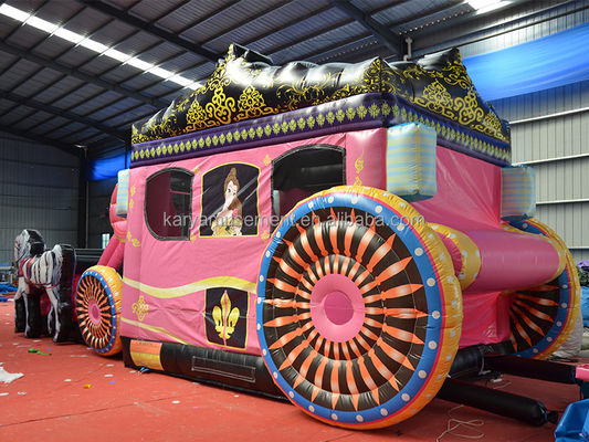 Miglior carrozza in PVC Princess Bouncer House Combo Bounce Slide gonfiabile rosa con soffiatore
