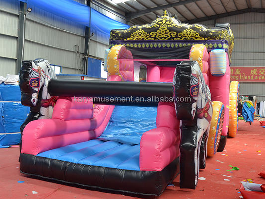 Miglior carrozza in PVC Princess Bouncer House Combo Bounce Slide gonfiabile rosa con soffiatore