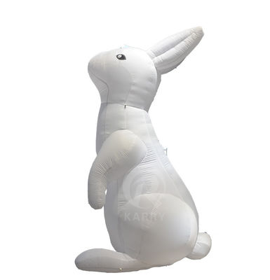 Illuminazione a LED Modello di coniglio bianco gigante Pvc Pallone gonfiabile per marchi commerciali