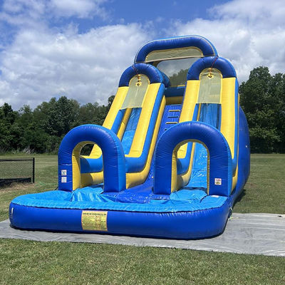 Big Kids Splash Pool Fun PVC Double Lane Water Slide gonfiabile con dimensioni personalizzate