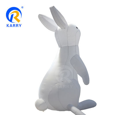 Illuminazione a LED Modello di coniglio bianco gigante Pvc Pallone gonfiabile per marchi commerciali