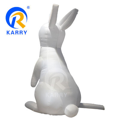Illuminazione a LED Modello di coniglio bianco gigante Pvc Pallone gonfiabile per marchi commerciali