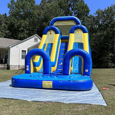 Big Kids Splash Pool Fun PVC Double Lane Water Slide gonfiabile con dimensioni personalizzate