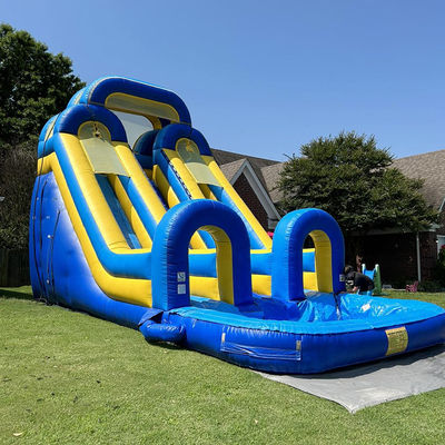 Big Kids Splash Pool Fun PVC Double Lane Water Slide gonfiabile con dimensioni personalizzate