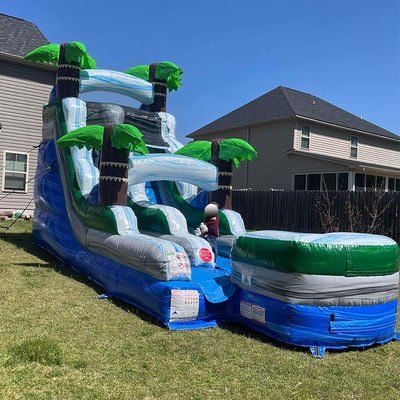 Slide gonfiabili da salto in PVC gonfiabili in aria combo con piscina