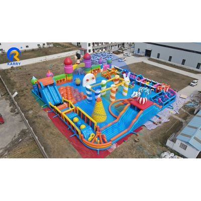 Parco di divertimenti gonfiabile all'aperto per bambini Corso di ostacoli di telone in PVC commerciale