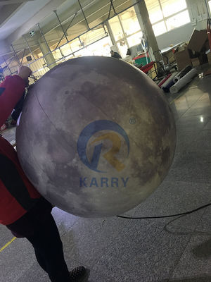 Stampa digitale modello di luna gonfiabile con luce a led per eventi colore personalizzato