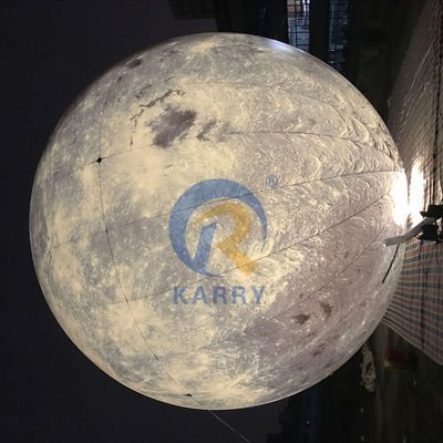 Stampa digitale modello di luna gonfiabile con luce a led per eventi colore personalizzato