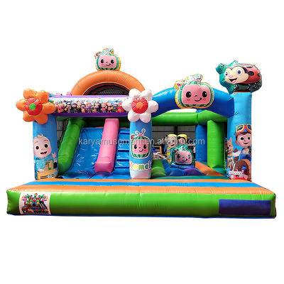 CE/EN71/EN14960 Certificato Cocomelon Theme Kids Party Trampoline Bouncer con scivolo