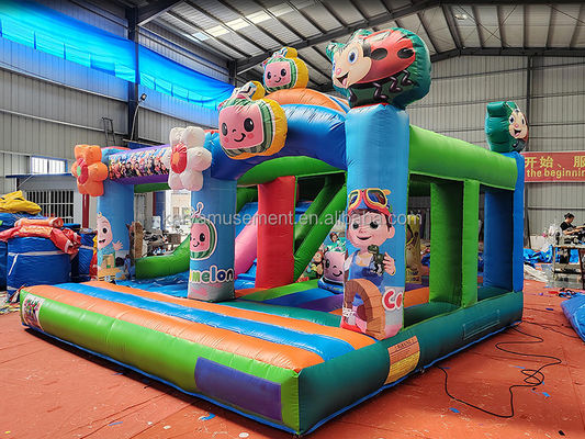 CE/EN71/EN14960 Certificato Cocomelon Theme Kids Party Trampoline Bouncer con scivolo