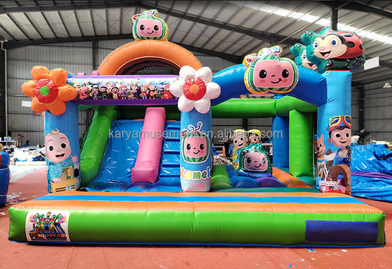 CE/EN71/EN14960 Certificato Cocomelon Theme Kids Party Trampoline Bouncer con scivolo