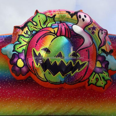 Casa a rimbalzo Halloween unisex con scivolo acquatico a doppio canale e castello gonfiabile arcobaleno