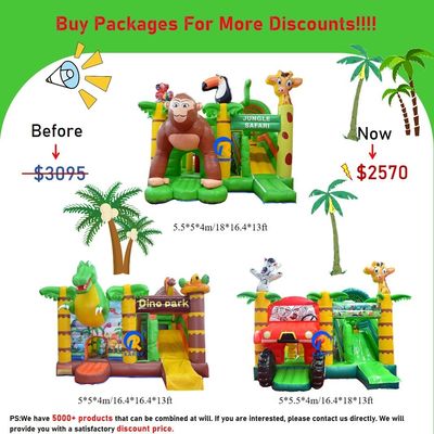0.55mm PVC Vinyl Tarpaulin Inflatabile Combo Castle Slide per bambini al Parco di divertimenti
