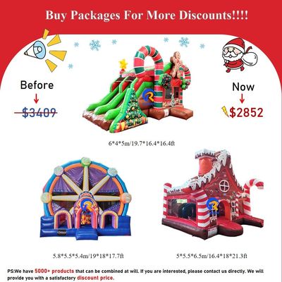 0.55mm PVC Vinyl Tarpaulin Inflatabile Combo Castle Slide per bambini al Parco di divertimenti