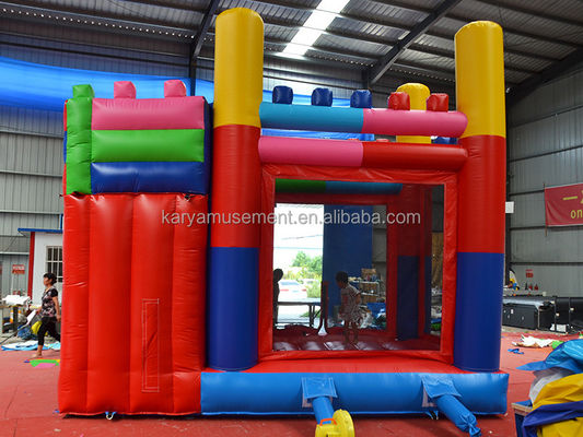 14 anni su Personalizza accettato tema blocco di costruzione rosso Castello a rimbalzo con scivolo e grande piscina di acqua Parco giochi in PVC