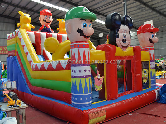 Blower Fun City gonfiabile con Mickey e Mario Castello gonfiabile Bouncer House Combo Parco giochi Blower incluso