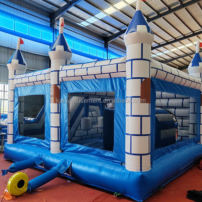 Commercial PVC Bouncy Castle Combo con Slide Unisex Castello Blu e Bianco Parco giochi