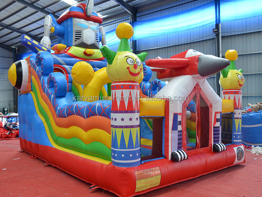 Trampolino personalizzato di piccole dimensioni gonfiabile meccanico Ares Fun City Bouncer Combo Slide