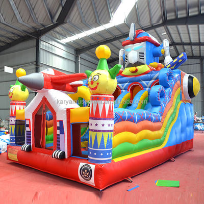 Trampolino personalizzato di piccole dimensioni gonfiabile meccanico Ares Fun City Bouncer Combo Slide