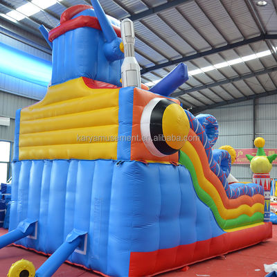 Trampolino personalizzato di piccole dimensioni gonfiabile meccanico Ares Fun City Bouncer Combo Slide
