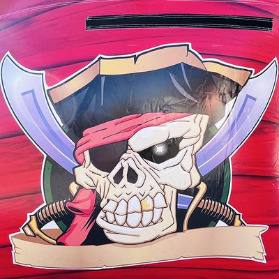 Logo personalizzato stampa commerciale in PVC Pirate Ship tema scivolo d'acqua gonfiabile con piscina