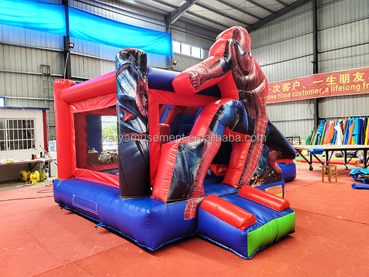CE/EN71/EN14960 Certificato Bambini Inflatabile Spiderman Castello Salto salta con scivolo