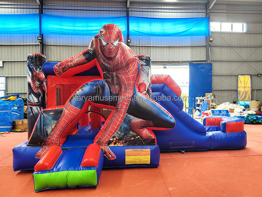 CE/EN71/EN14960 Certificato Bambini Inflatabile Spiderman Castello Salto salta con scivolo