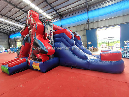CE/EN71/EN14960 Certificato Bambini Inflatabile Spiderman Castello Salto salta con scivolo