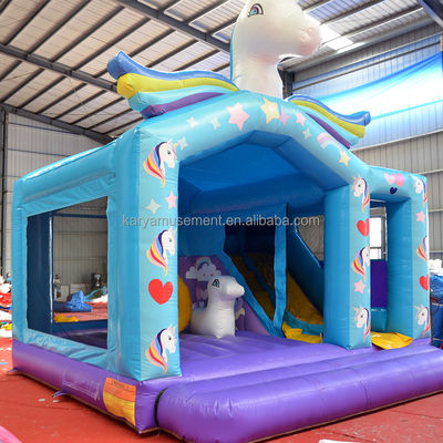 Unisex PVC Raffinato Rainbow Unicorn Inflatabile Bouncer Salto Castello per Parco giochi