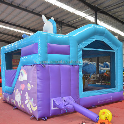 Unisex PVC Raffinato Rainbow Unicorn Inflatabile Bouncer Salto Castello per Parco giochi