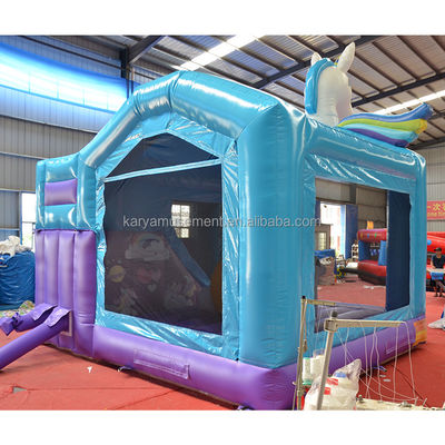 Unisex PVC Raffinato Rainbow Unicorn Inflatabile Bouncer Salto Castello per Parco giochi