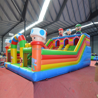 Gamma d'età 14 anni in su Gioco di parco giochi per bambini in PVC portatile gonfiabile Mario City