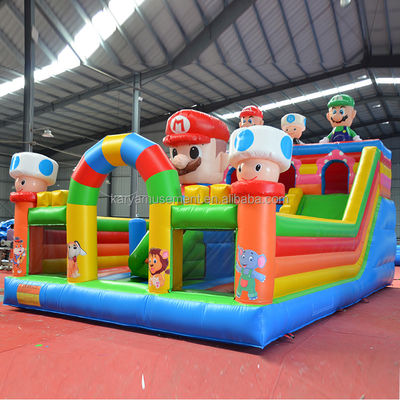 Gamma d'età 14 anni in su Gioco di parco giochi per bambini in PVC portatile gonfiabile Mario City