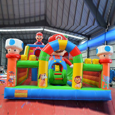 Gamma d'età 14 anni in su Gioco di parco giochi per bambini in PVC portatile gonfiabile Mario City