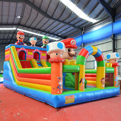 Gamma d'età 14 anni in su Gioco di parco giochi per bambini in PVC portatile gonfiabile Mario City