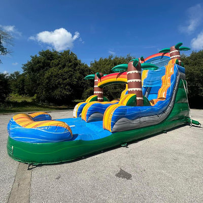 Spedizioni semplici Commerciale PVC Tropico Palma Dislivello d'acqua gonfiabile con piscina