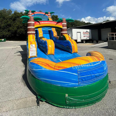 Spedizioni semplici Commerciale PVC Tropico Palma Dislivello d'acqua gonfiabile con piscina