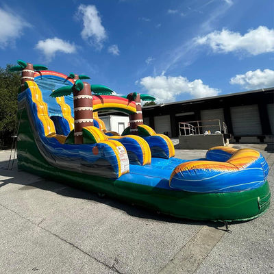 Spedizioni semplici Commerciale PVC Tropico Palma Dislivello d'acqua gonfiabile con piscina