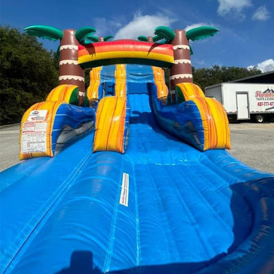Spedizioni semplici Commerciale PVC Tropico Palma Dislivello d'acqua gonfiabile con piscina